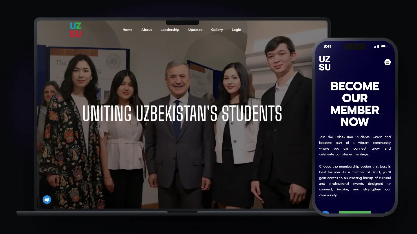 Uzbekistan's Students Union website screenshot