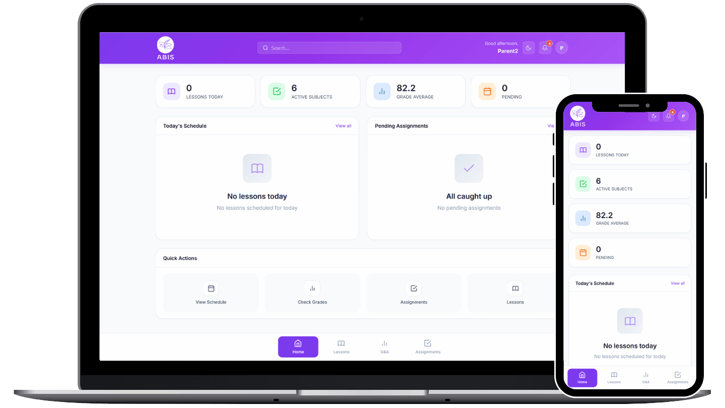 ABIS MIS presented across desktop and mobile dashboards