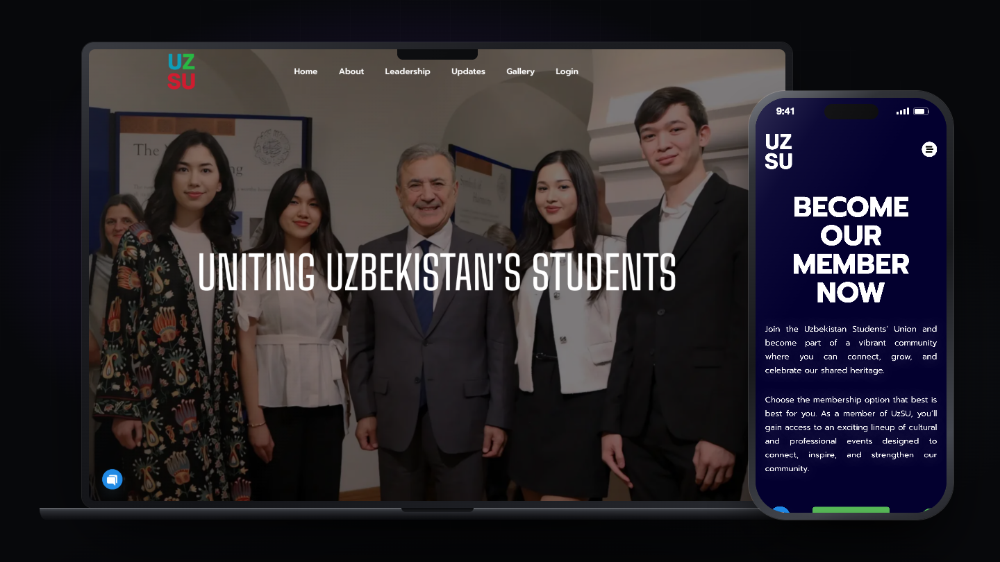 Uzbekistan's Students Union website screenshot